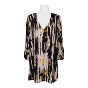 Leo & Sage Dress 100% Silk Abstract Print Size XS